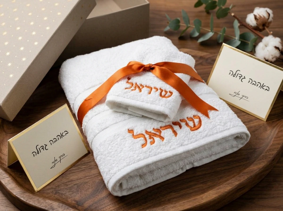 מארז מגבות עם רקמת שם אישית